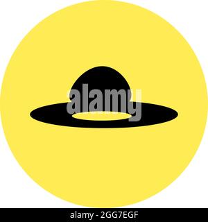 Lady hat, icon illustration, vector on white background Stock Vector