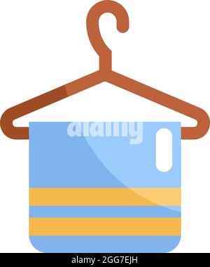 Bathroom towel, icon illustration, vector on white background Stock Vector