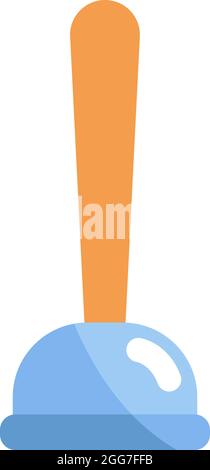 Blue plunger, icon illustration, vector on white background Stock Vector