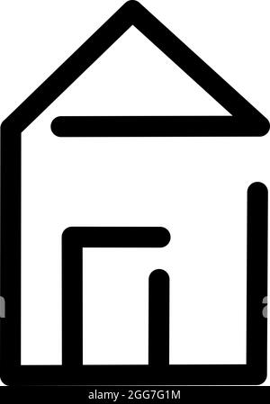 Small simple house, icon illustration, vector on white background Stock Vector