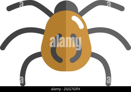 Brown spider, icon illustration, vector on white background Stock Vector