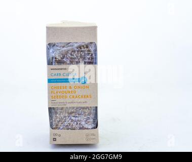 Johannesburg, South Africa - a box of Woolworths Food carb clever seeded crackers isolated on a clear background Stock Photo