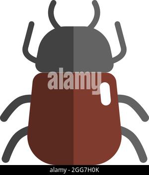 Brown stink bug, icon illustration, vector on white background Stock Vector