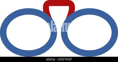 English glasses, icon illustration, vector on white background Stock Vector