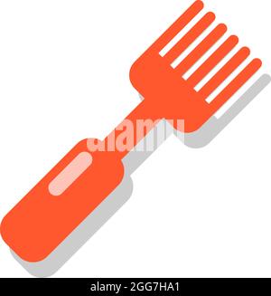 Red kitchen brush, icon illustration, vector on white background Stock Vector
