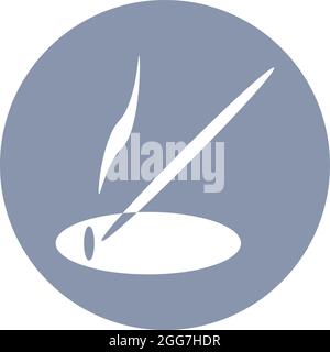 Bamboo scented sticks, icon illustration, vector on white background Stock Vector