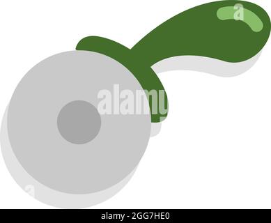 Pizza cutter, icon illustration, vector on white background Stock Vector