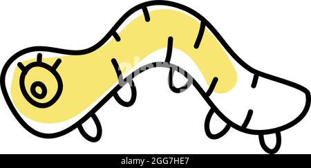Monster catepillar, icon illustration, vector on white background Stock Vector