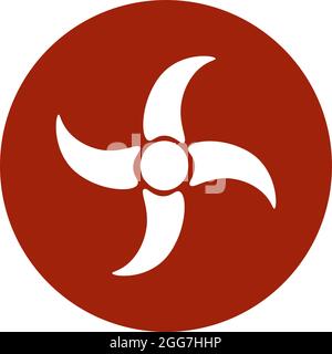 Japanese shuriken, icon illustration, vector on white background Stock Vector