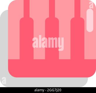 Pink piano keys, icon illustration, vector on white background Stock Vector