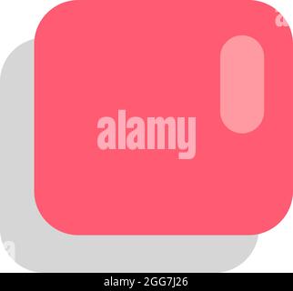 Pink stop button, icon illustration, vector on white background Stock Vector