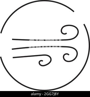 Wind blowing, icon illustration, vector on white background Stock Vector