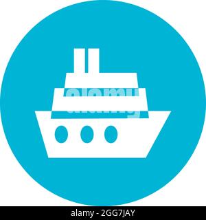 Ocean ship, icon illustration, vector on white background Stock Vector