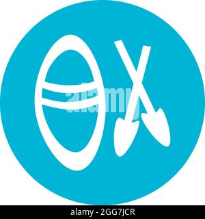 Rowing boat, icon illustration, vector on white background Stock Vector
