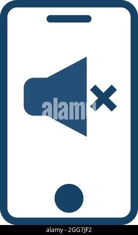 Phone on silent, icon illustration, vector on white background Stock Vector