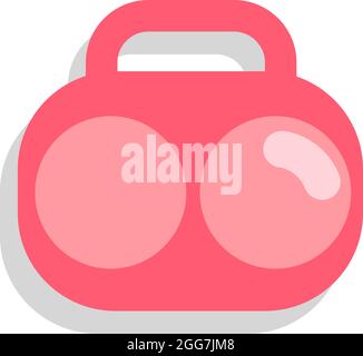 Pink tape recorder, icon illustration, vector on white background Stock Vector