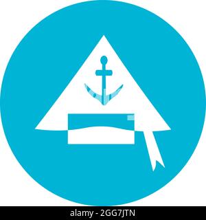 Sailors hat, icon illustration, vector on white background Stock Vector