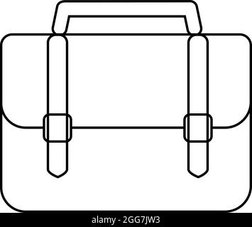 Office suitcase, icon illustration, vector on white background Stock Vector