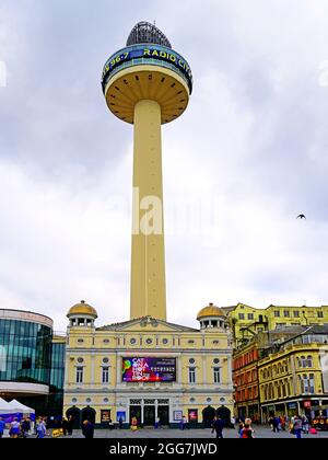 The Radio City tower and the Playhouse Theatre in Williamson Square Liverpool Stock Photo
