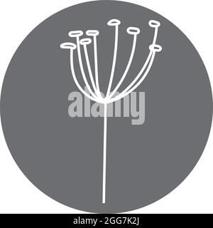 Dill plant, icon illustration, vector on white background Stock Vector
