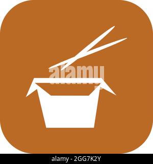 Pasta box, icon illustration, vector on white background Stock Vector