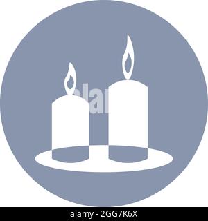Meditation candles, icon illustration, vector on white background Stock Vector