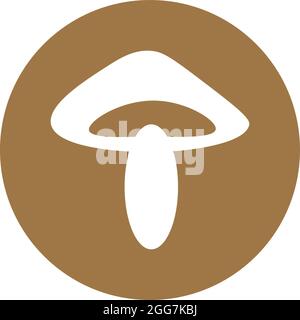 Small shiitake mushroom, icon illustration, vector on white background Stock Vector