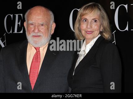 Ed Asner and wife Cindy Gilmore attend the opening night party for 'Grace' at The Copacabana in New York City on October 4, 2012. Photo Credit: Henry McGee/MediaPunch Stock Photo