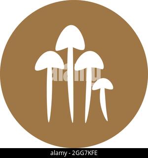 Enoki mushrooms, icon illustration, vector on white background Stock Vector