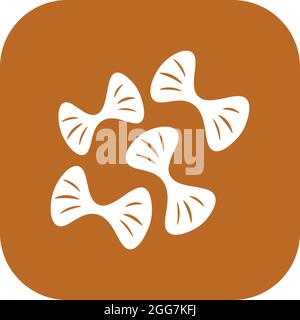 Farfalle pasta, icon illustration, vector on white background Stock Vector