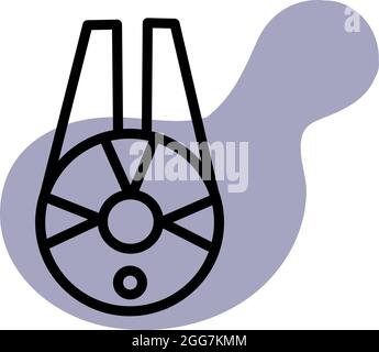 Space satelite, icon illustration, vector on white background Stock Vector