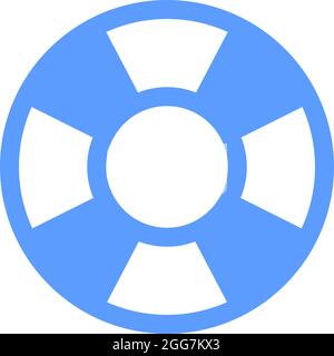 Blue lifebuoy, icon illustration, vector on white background Stock Vector