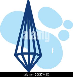 Alexandrite stone, icon illustration, vector on white background Stock Vector