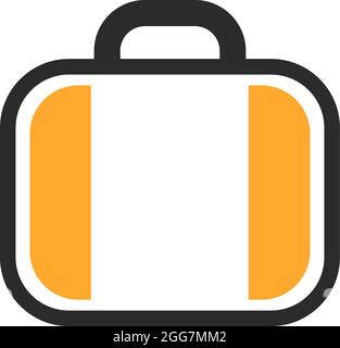 Yellow suitcase, icon illustration, vector on white background Stock Vector