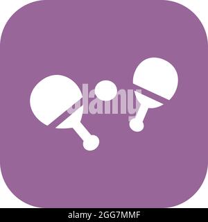 Ping pong rackets and ball, icon illustration, vector on white background Stock Vector
