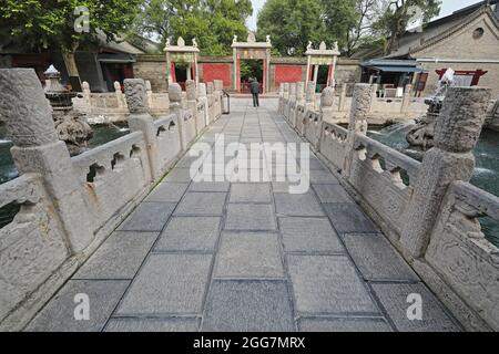 Stone PanChi bridge over PanChi pool-Confucius Temple- Beilin Museum. Xi'an-China-1560 Stock Photo