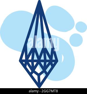 Citrine stone, icon illustration, vector on white background Stock Vector