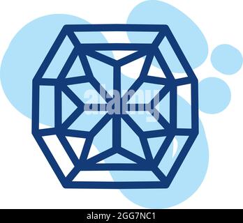 Amethyst stone, icon illustration, vector on white background Stock Vector