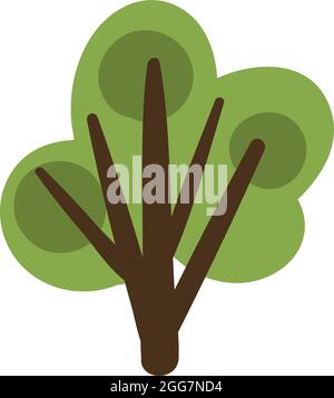 Honey locust tree, icon illustration, vector on white background Stock Vector