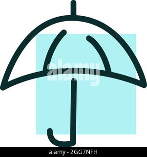 Compact umbrella, icon illustration, vector on white background Stock Vector