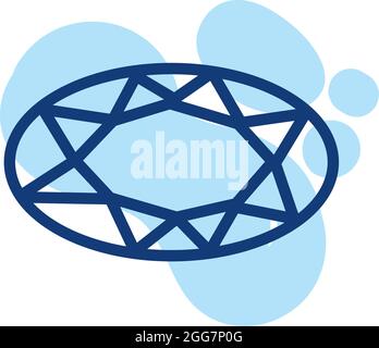 Morganite stone, icon illustration, vector on white background Stock Vector