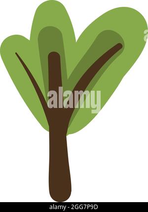 Breadfruit tree, icon illustration, vector on white background Stock Vector