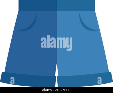Jean shorts, icon illustration, vector on white background Stock Vector
