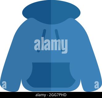 Blue hoodie, icon illustration, vector on white background Stock Vector