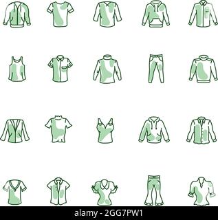 Clothes in the closet, illustration, on a white background. Stock Vector