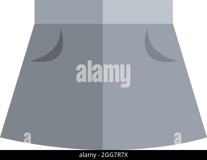 Grey skirt, icon illustration, vector on white background Stock Vector