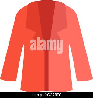 Red suit jacket, icon illustration, vector on white background Stock Vector