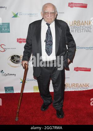 Los Angeles, USA. 04th Sep, 2019. Ed Asner arrives at the 11th Annual Burbank International Film Festival - Opening Night held at the AMC Burbank 16 in Burbank, CA on Wednesday, September 4, 2019. (Photo By Sthanlee B. Mirador/Sipa USA) Credit: Sipa USA/Alamy Live News Stock Photo