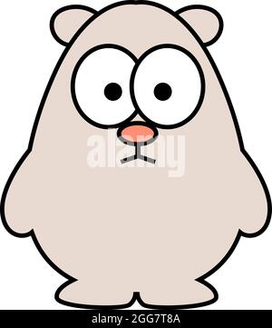 White polar bear, illustration, on a white background. Stock Vector
