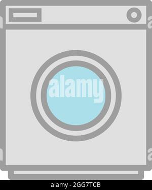 Grey washing machine, illustration, on a white background. Stock Vector